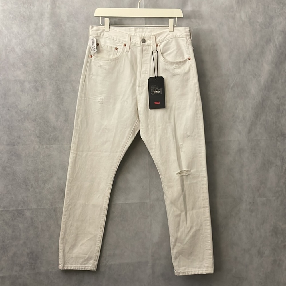 Levi’s Red Tab Women’s 501 Skinny Non Stretch White Distressed Jeans 30/28